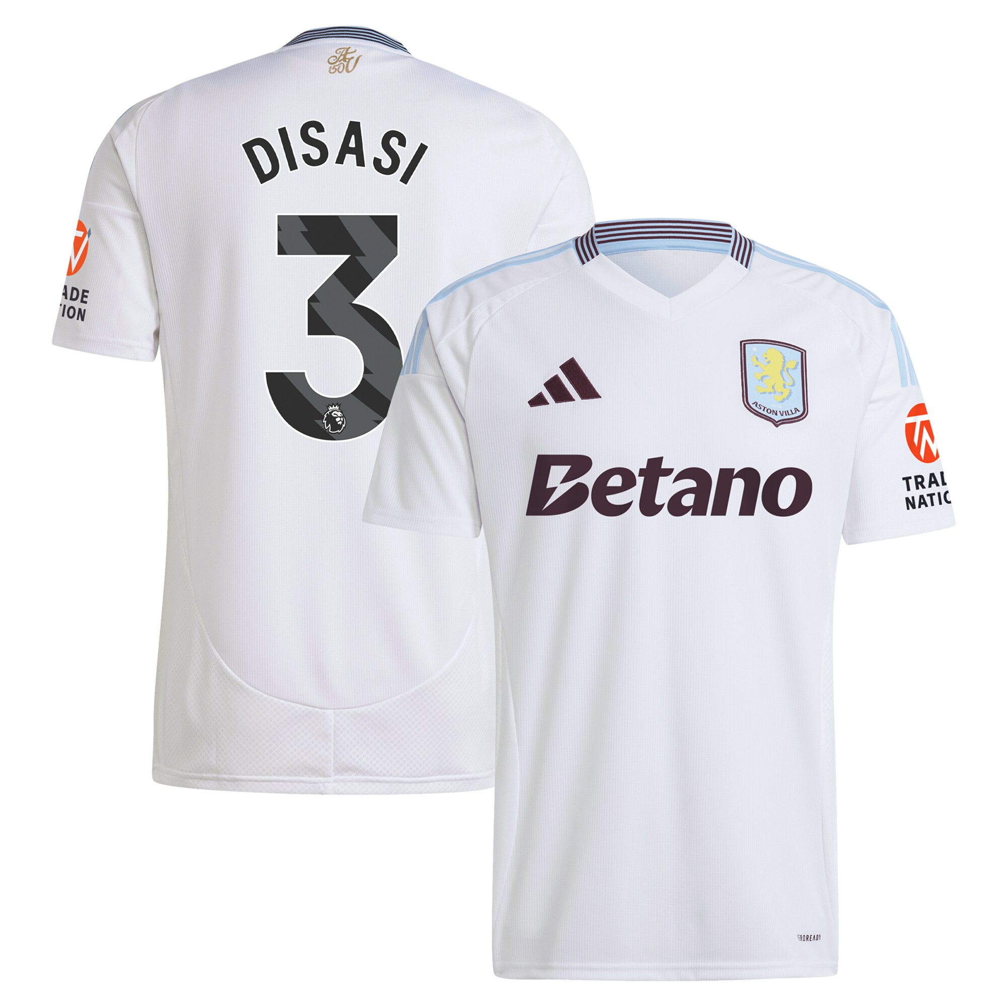 aston villa adidas away shirt 2024-25 with disasi 3 printing Collection | Aston Villa Jerseys for True Fans