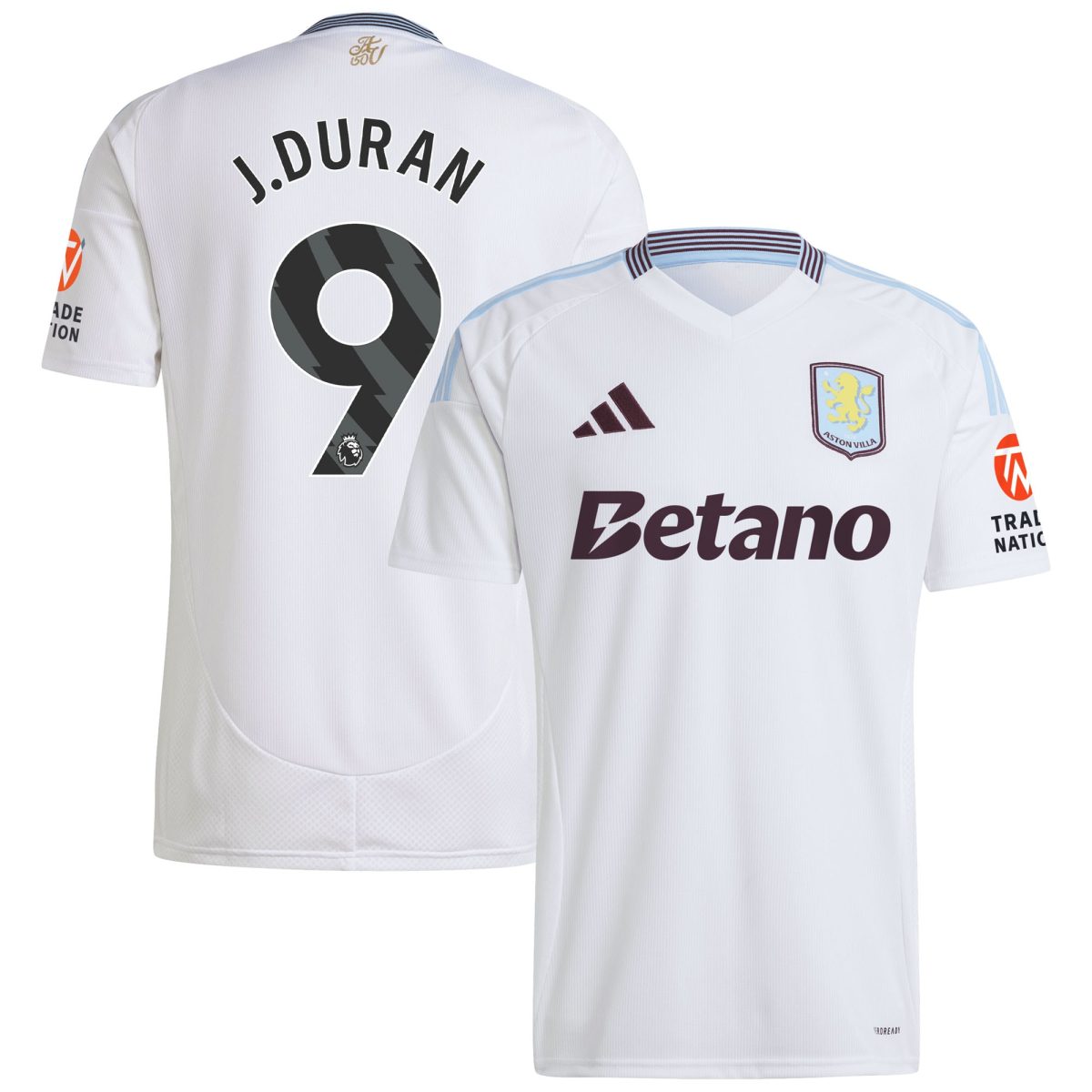 aston villa adidas away shirt 2024-25 with j.duran 9 printing Collection | Aston Villa Jerseys for True Fans