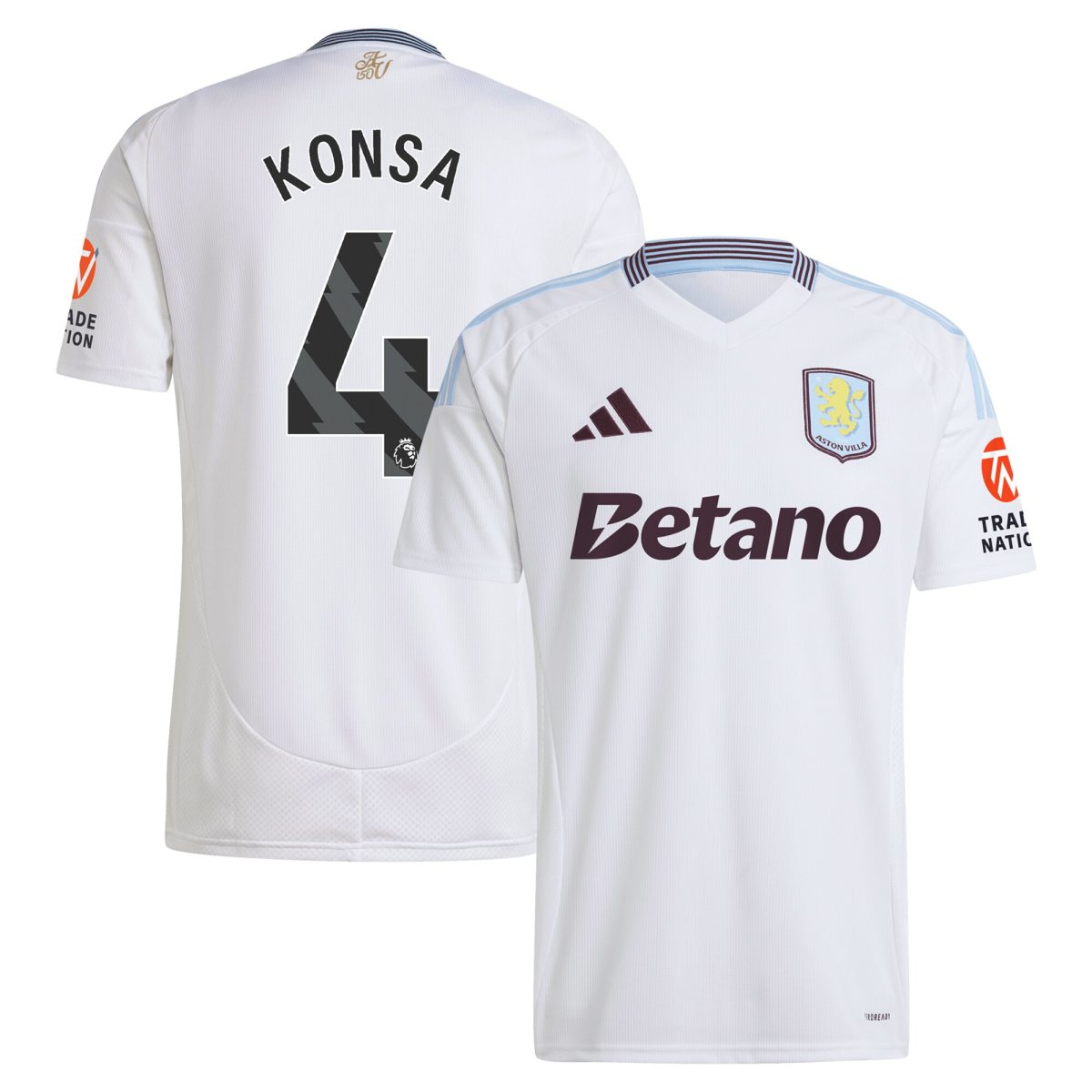 aston villa adidas away shirt 2024-25 with konsa 4 printing Collection | Aston Villa Jerseys for True Fans