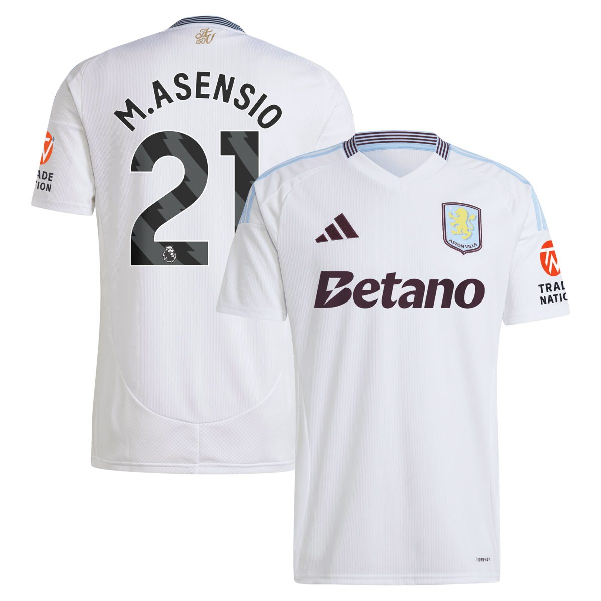 aston villa adidas away shirt 2024-25 with m.asensio 21 printing Collection | Aston Villa Jerseys for True Fans