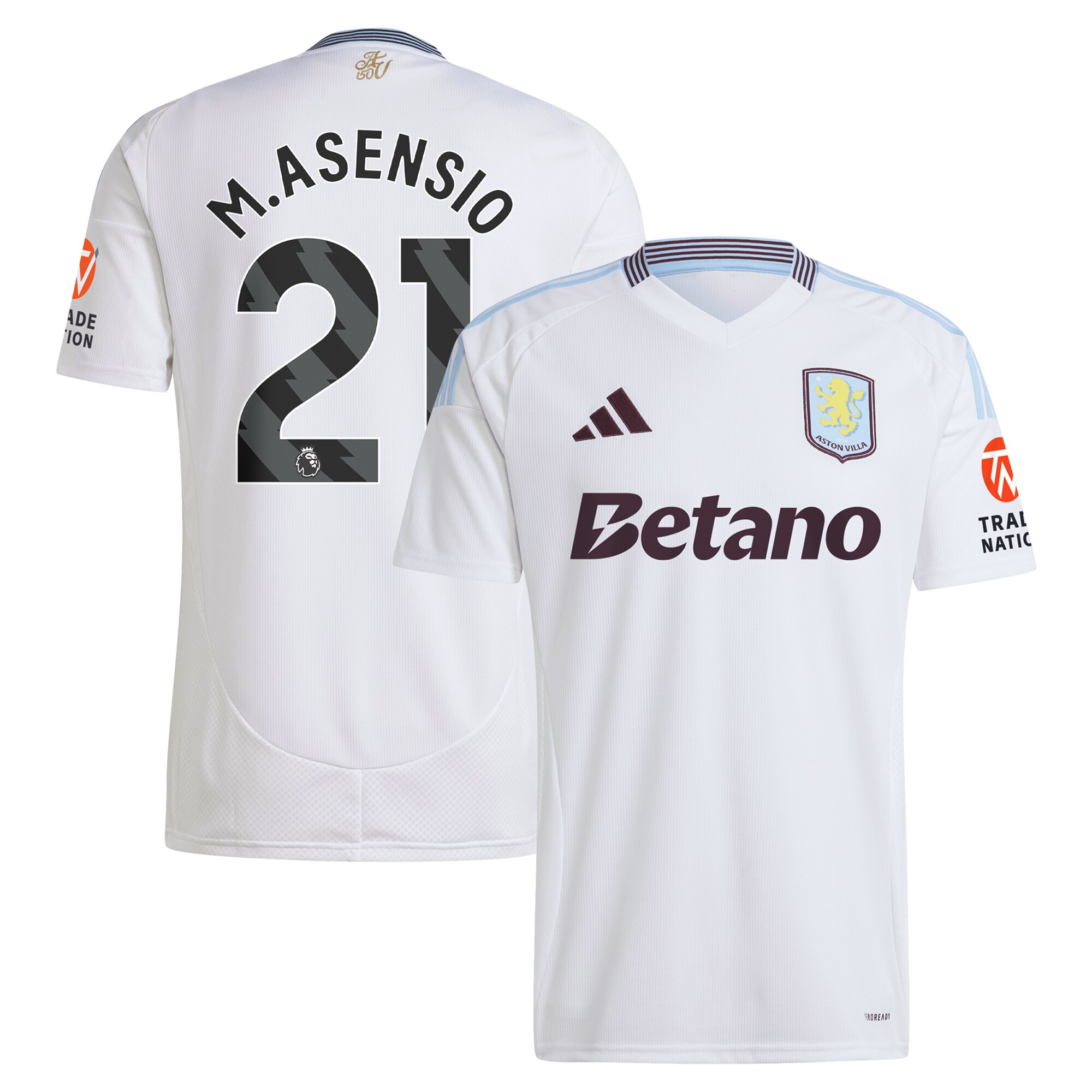 aston villa adidas away shirt 2024-25 with m.asensio 21 printing Collection | Aston Villa Jerseys for True Fans