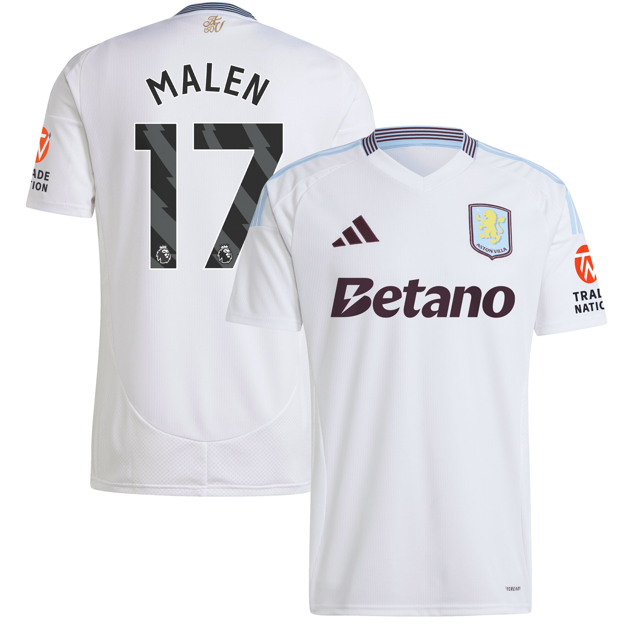 aston villa adidas away shirt 2024-25 with malen 17 printing Collection | Aston Villa Jerseys for True Fans