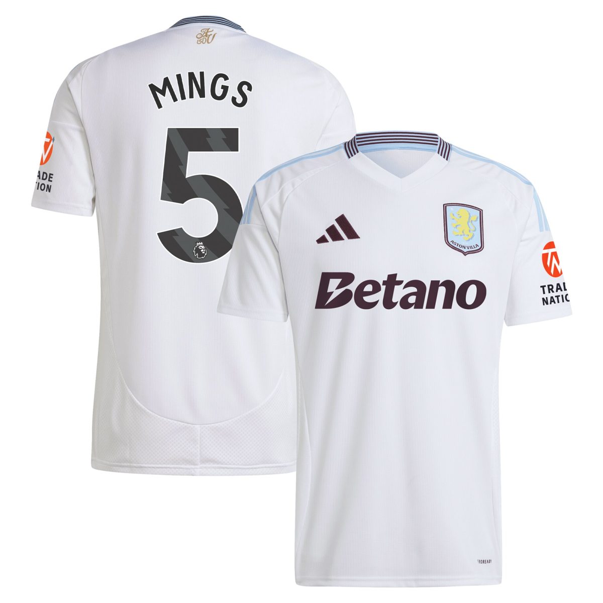 aston villa adidas away shirt 2024-25 with mings 5 printing Collection | Aston Villa Jerseys for True Fans