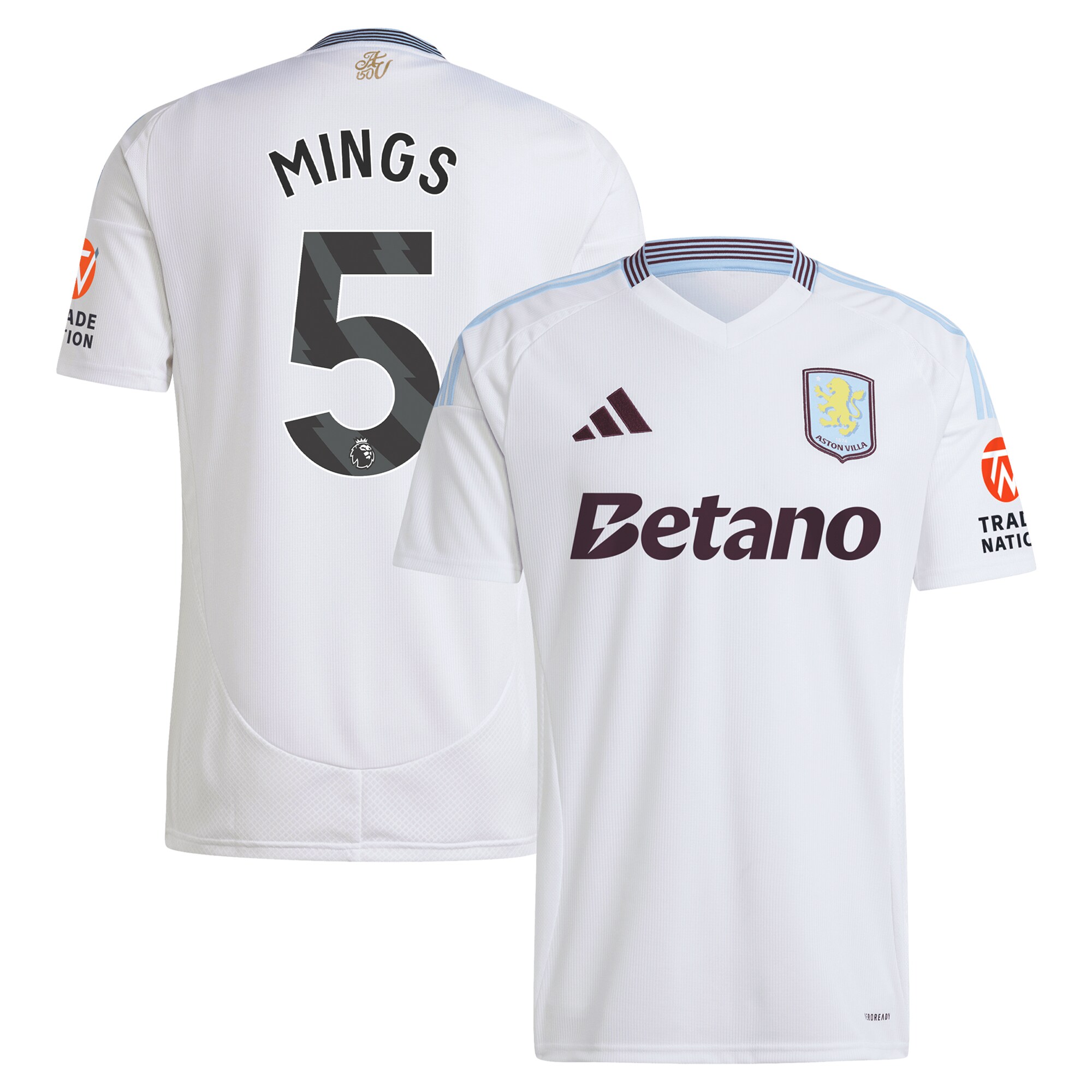 aston villa adidas away shirt 2024-25 with mings 5 printing Collection | Aston Villa Jerseys for True Fans