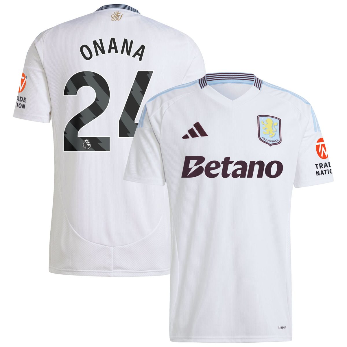 aston villa adidas away shirt 2024-25 with onana 24 printing Collection | Aston Villa Jerseys for True Fans