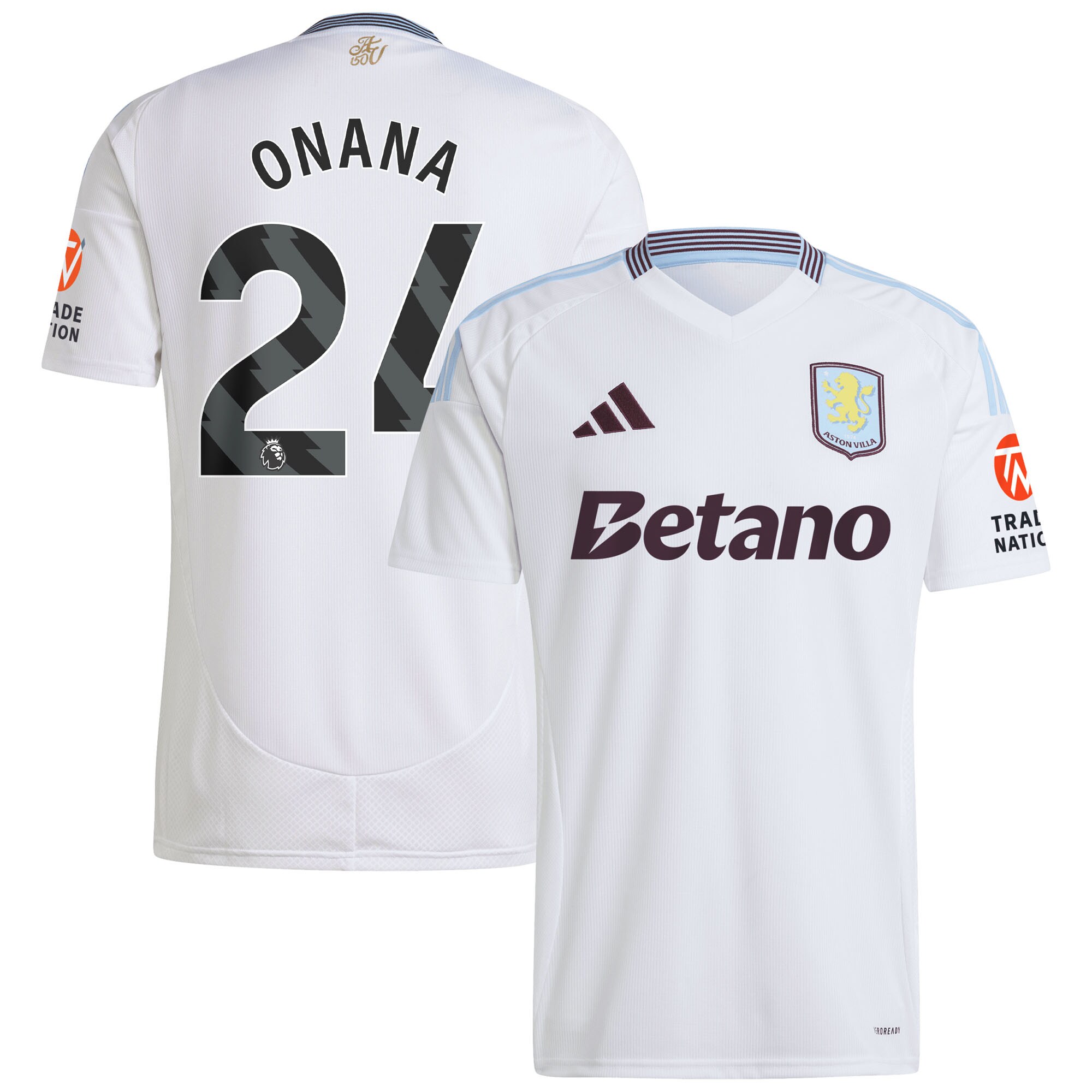 aston villa adidas away shirt 2024-25 with onana 24 printing Collection | Aston Villa Jerseys for True Fans