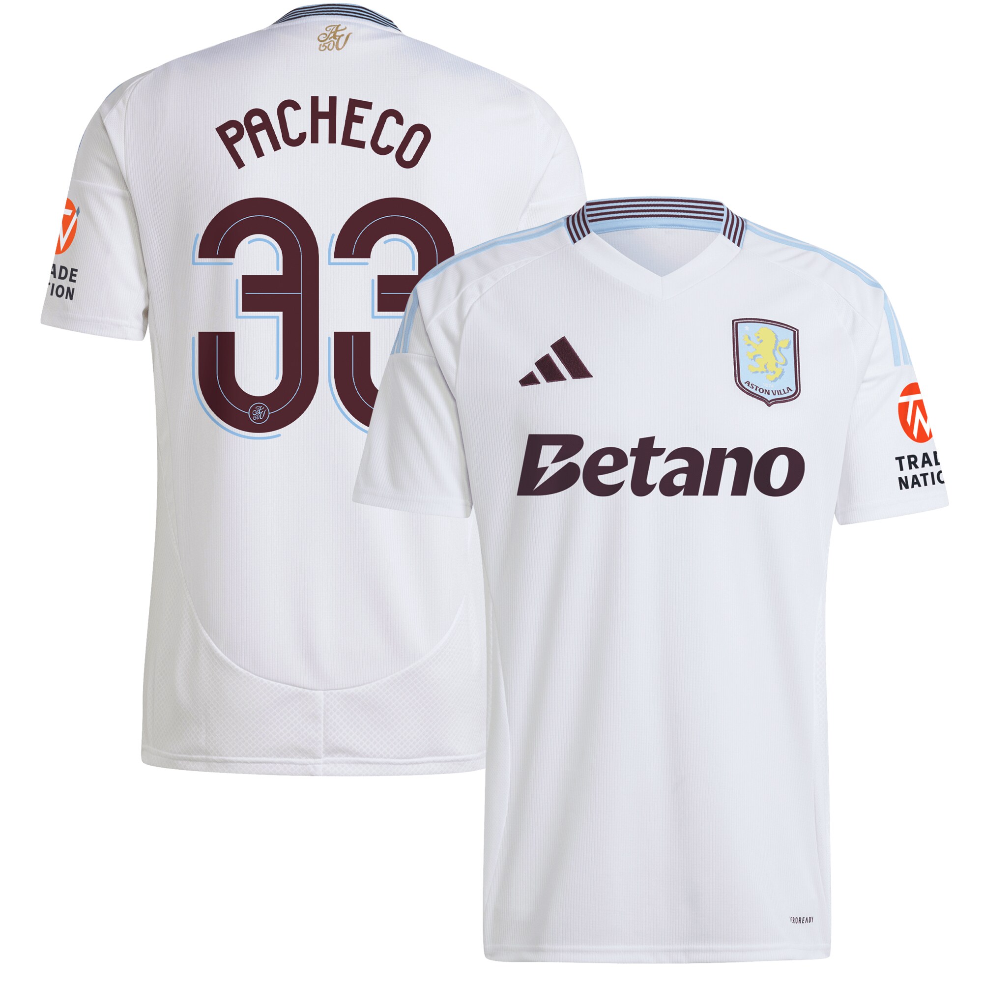 aston villa adidas away shirt 2024-25 with pacheco 33 cup printing Collection | Aston Villa Jerseys for True Fans