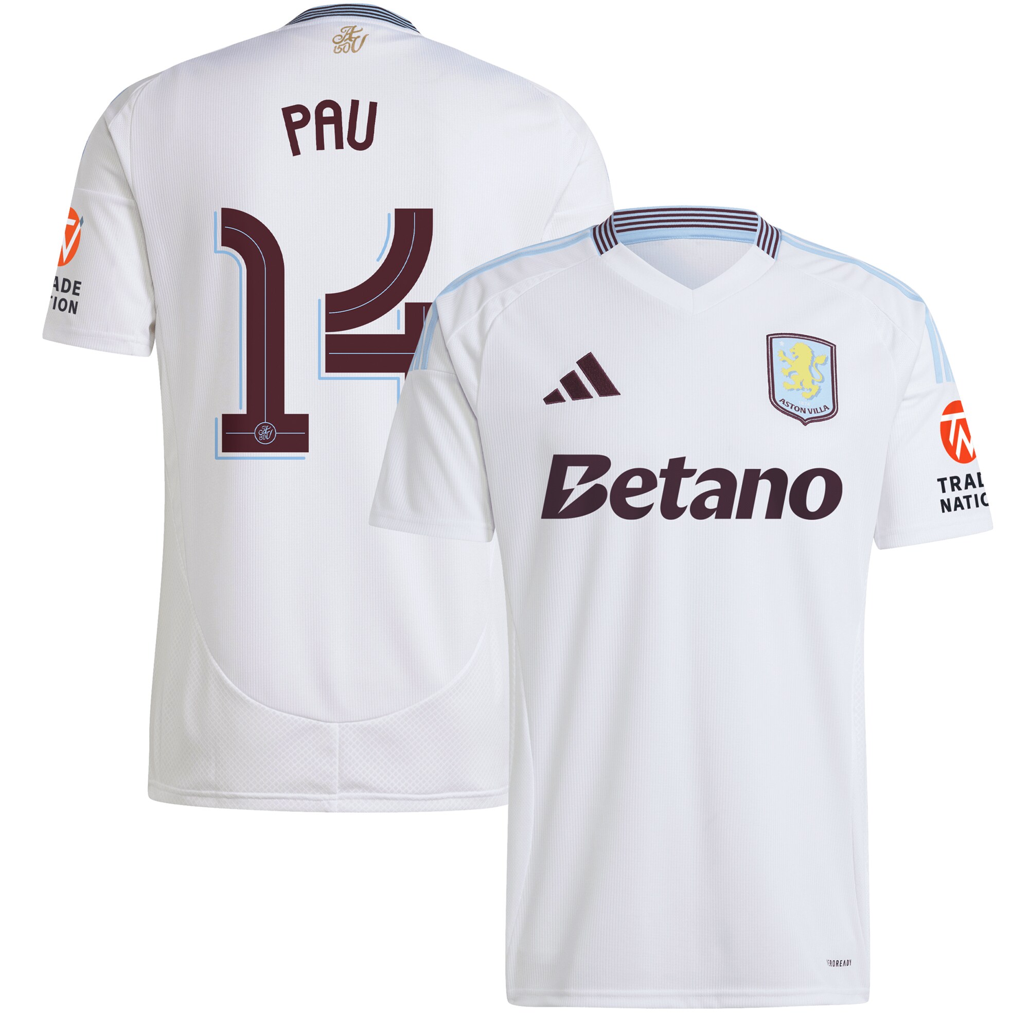 aston villa adidas away shirt 2024-25 with pau 14 cup printing Collection | Aston Villa Jerseys for True Fans