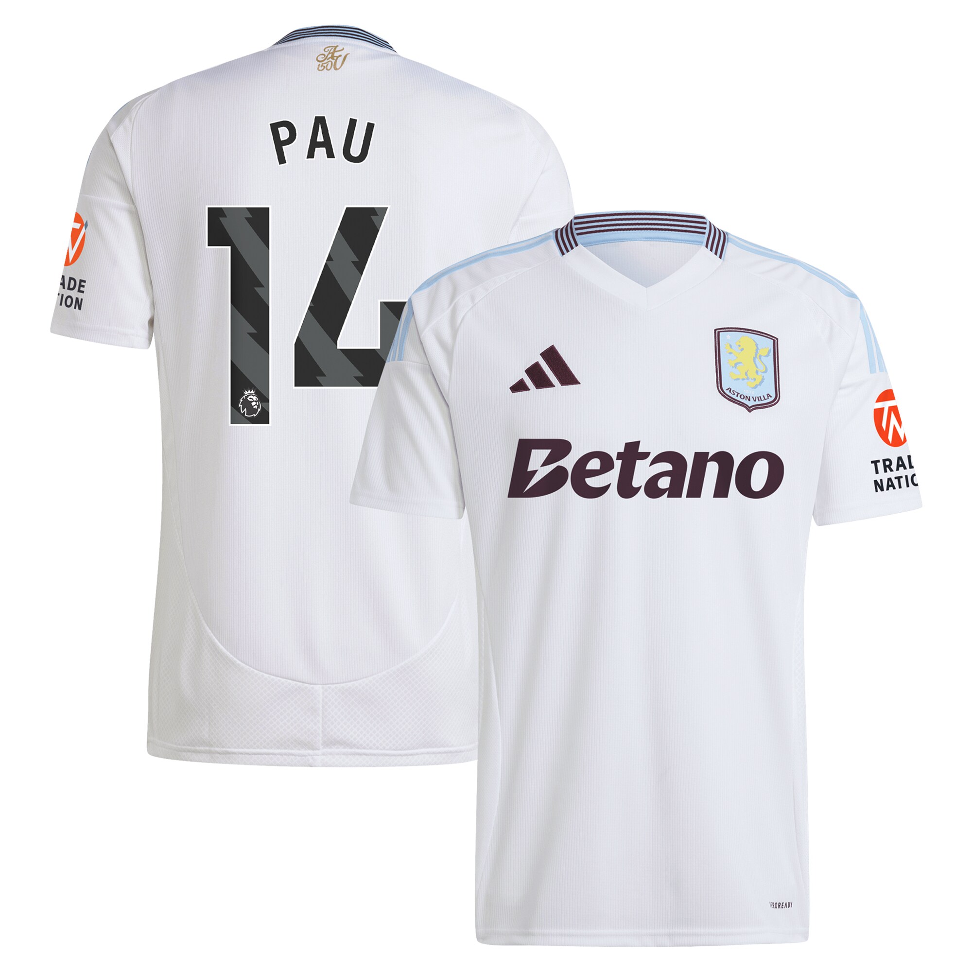 aston villa adidas away shirt 2024-25 with pau 14 printing Collection | Aston Villa Jerseys for True Fans
