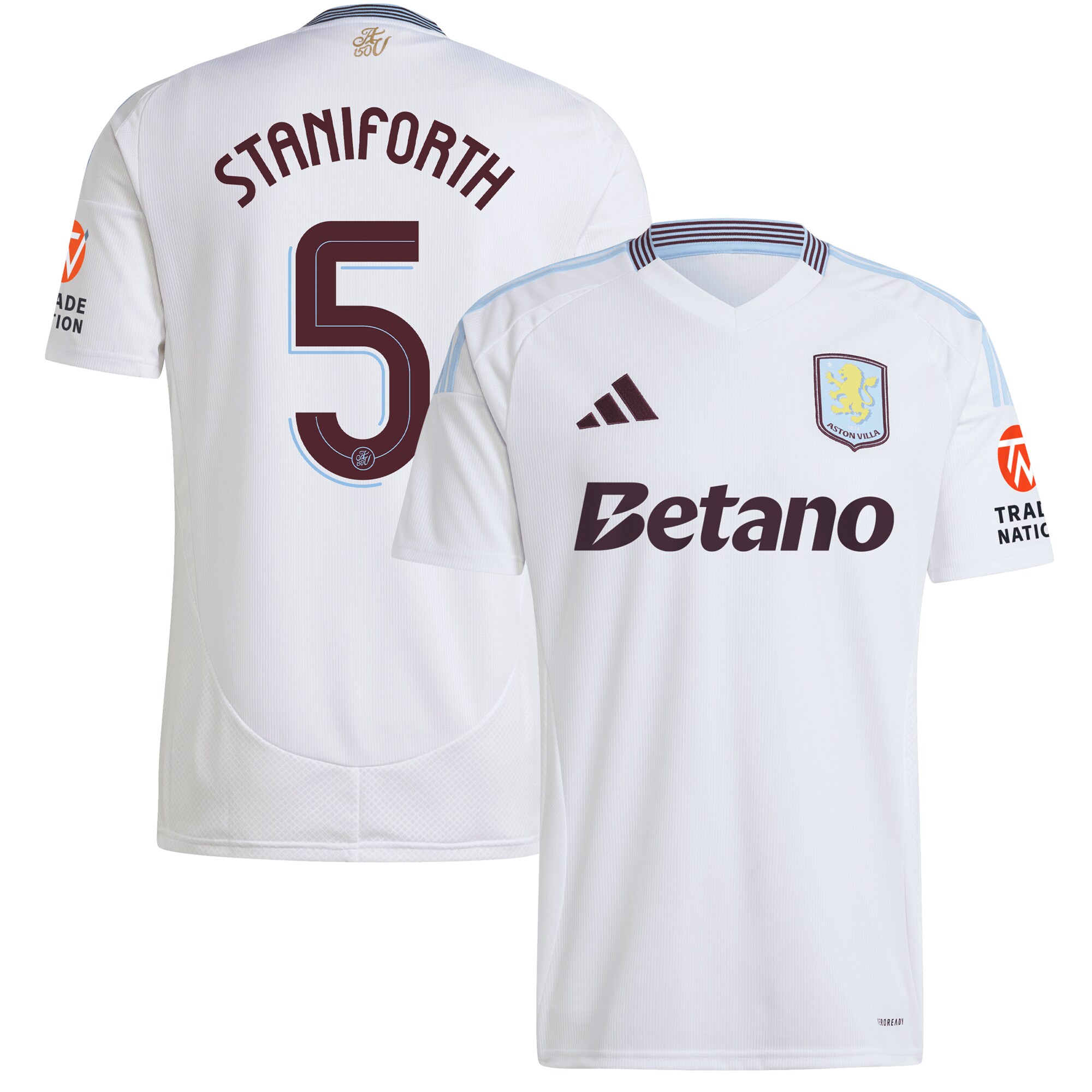 aston villa adidas away shirt 2024-25 with staniforth 5 cup printing Collection | Aston Villa Jerseys for True Fans