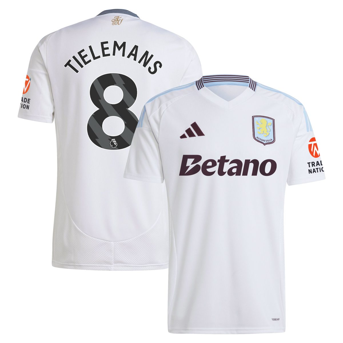 aston villa adidas away shirt 2024-25 with tielemans 8 printing Collection | Aston Villa Jerseys for True Fans