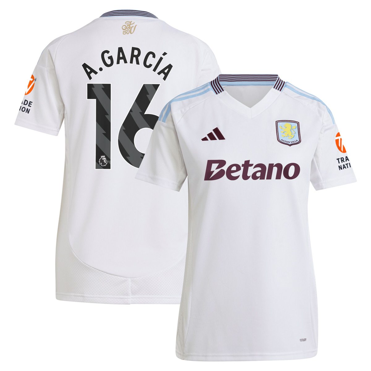 aston villa adidas away shirt 2024-25 – womens with a.garcía 16 printing Collection | Aston Villa Jerseys for True Fans