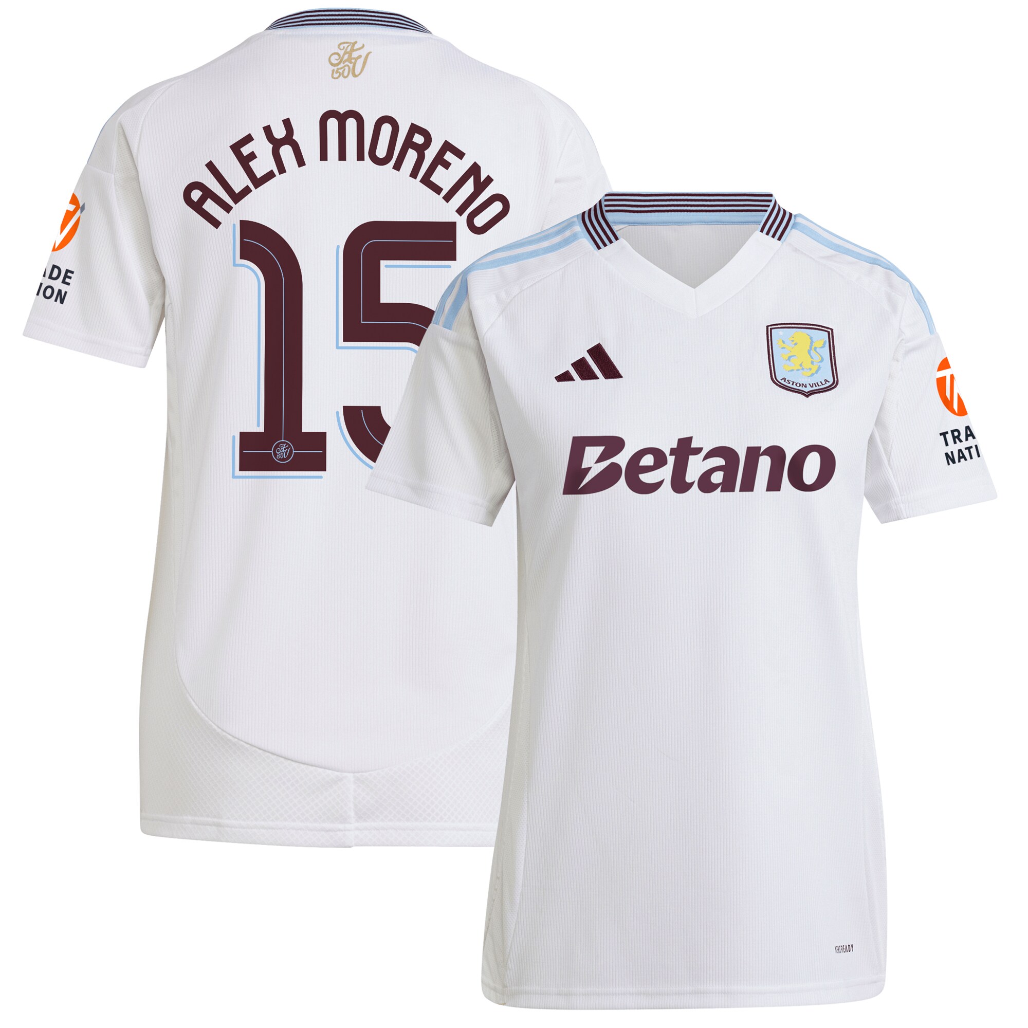 aston villa adidas away shirt 2024-25 – womens with alex moreno 15 cup printing Collection | Aston Villa Jerseys for True Fans