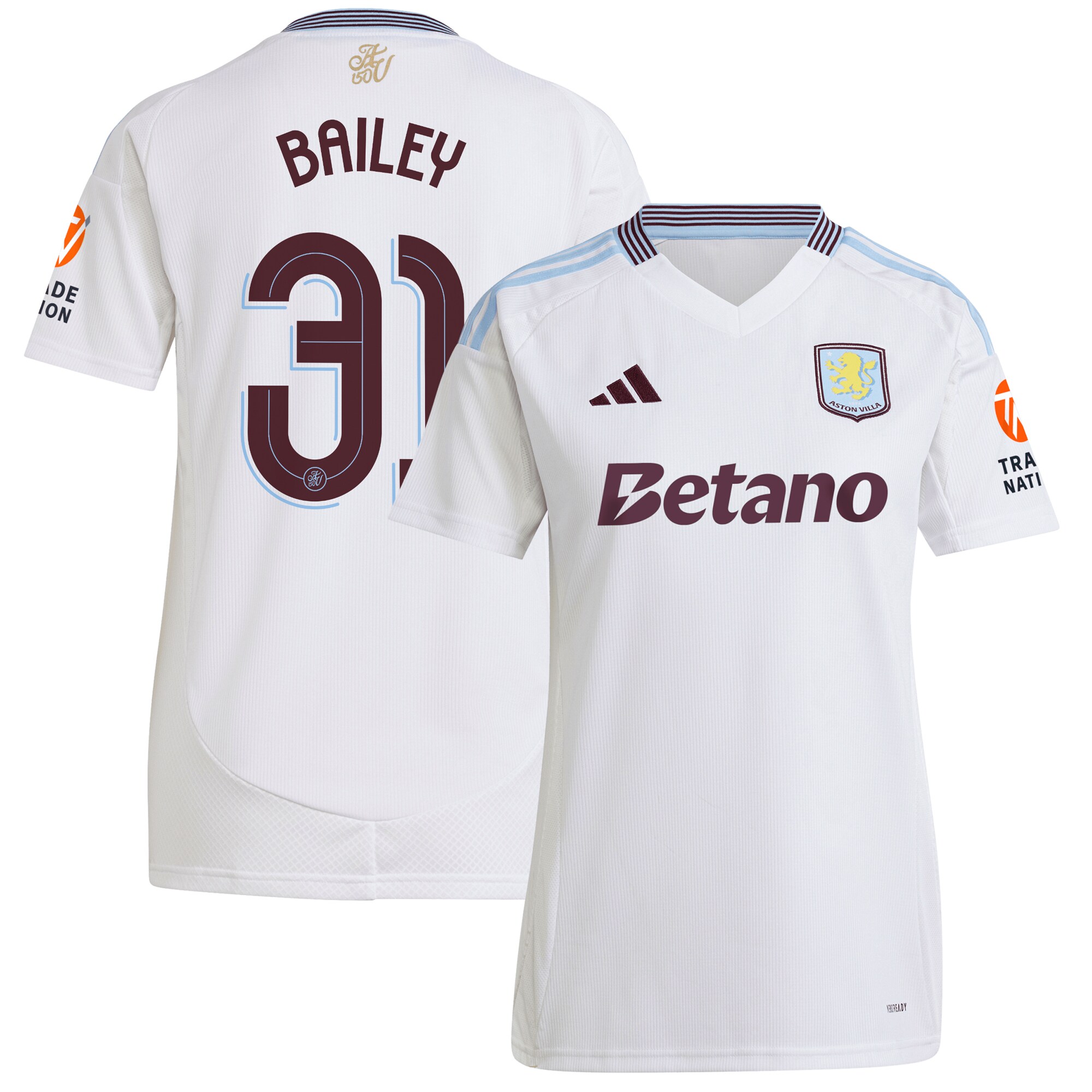 aston villa adidas away shirt 2024-25 – womens with bailey 31 cup printing Collection | Aston Villa Jerseys for True Fans
