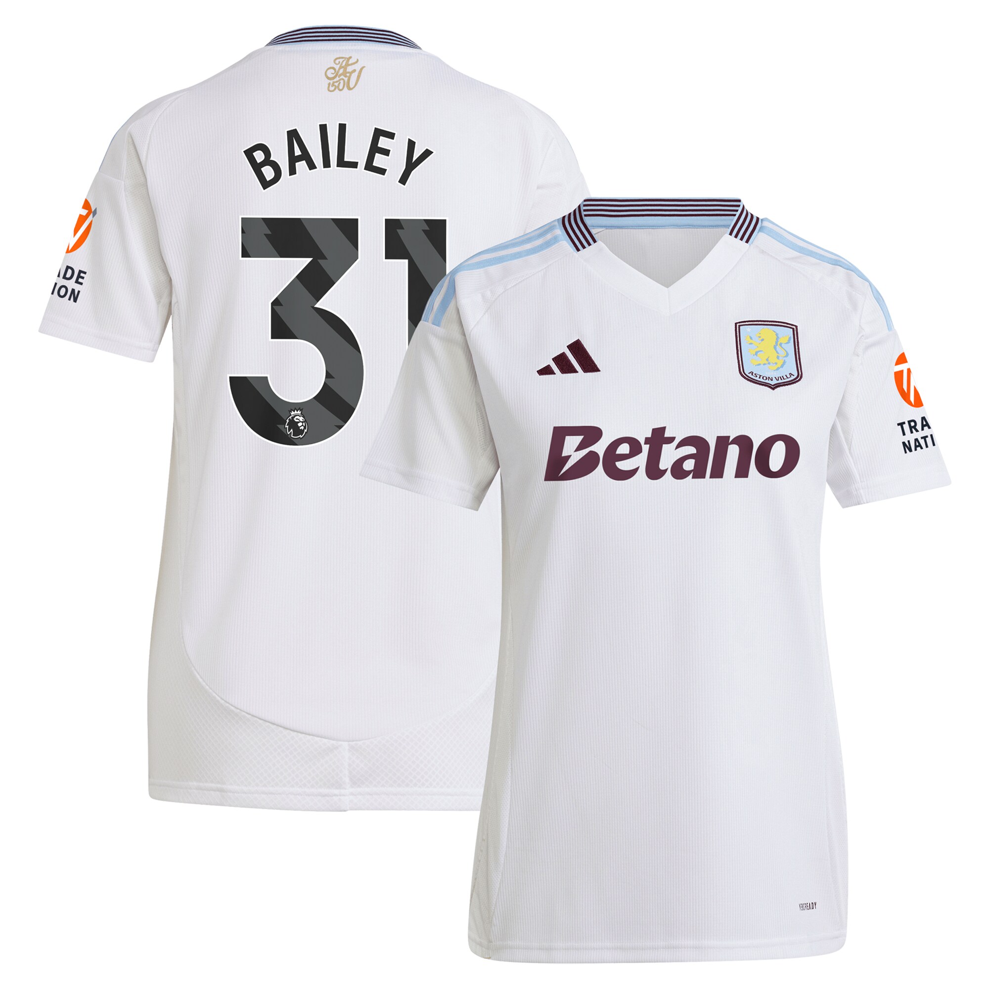 aston villa adidas away shirt 2024-25 – womens with bailey 31 printing Collection | Aston Villa Jerseys for True Fans