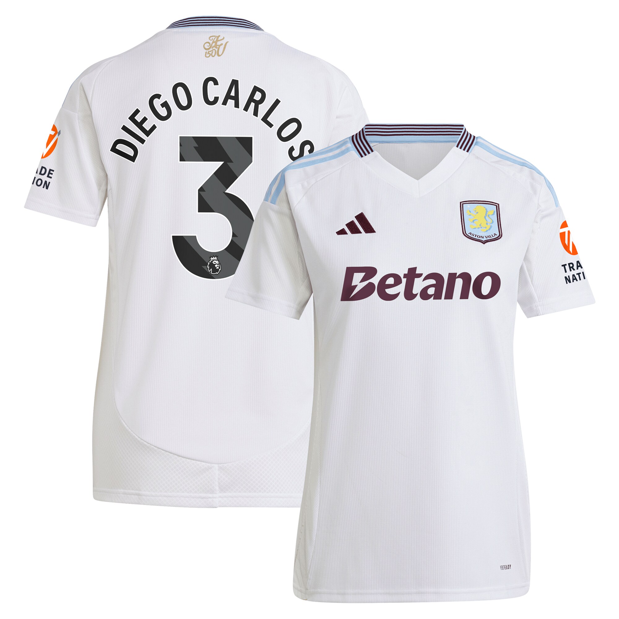aston villa adidas away shirt 2024-25 – womens with diego carlos 3 printing Collection | Aston Villa Jerseys for True Fans