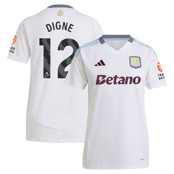 aston villa adidas away shirt 2024-25 – womens with digne 12 printing Collection | Aston Villa Jerseys for True Fans