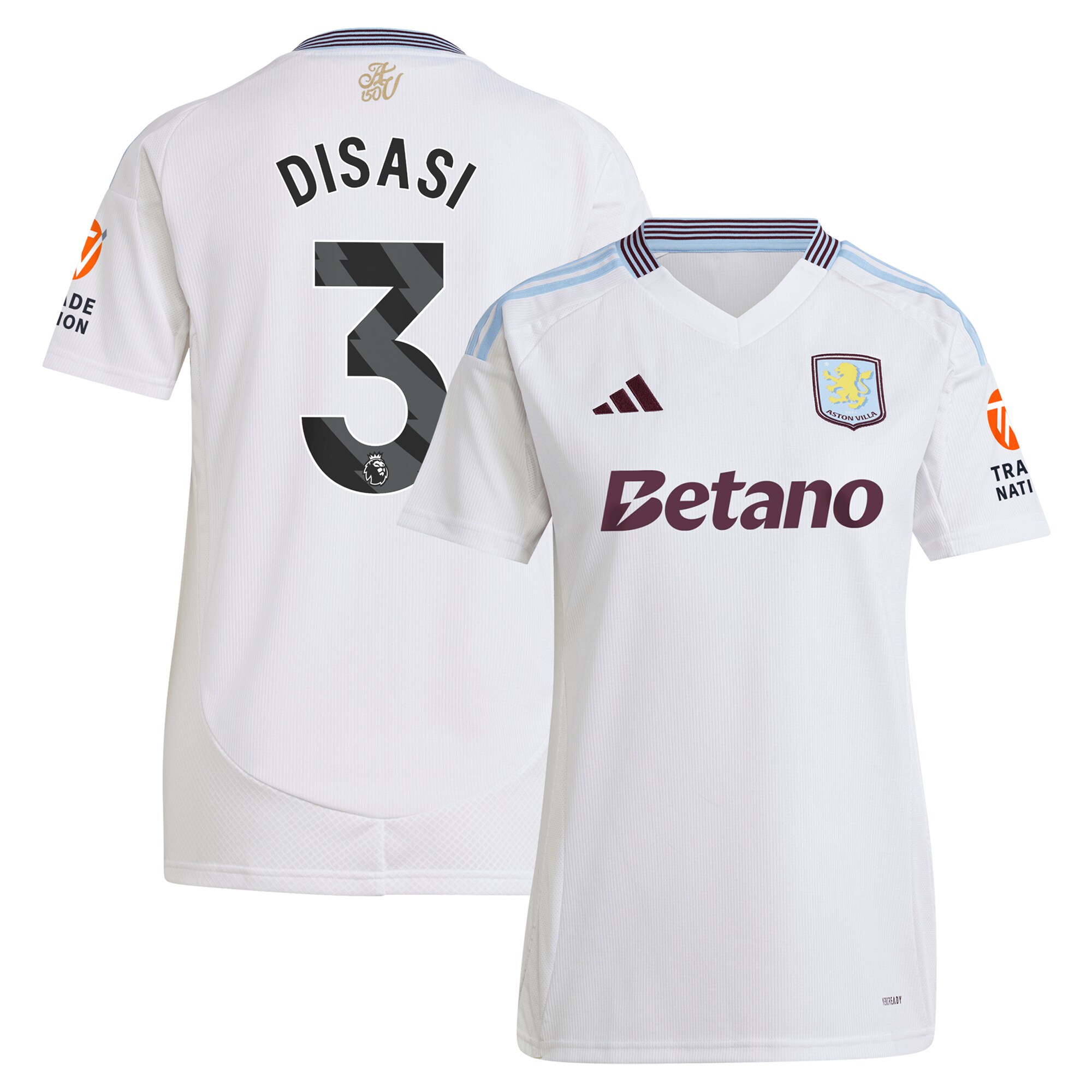 aston villa adidas away shirt 2024-25 – womens with disasi 3 printing Collection | Aston Villa Jerseys for True Fans