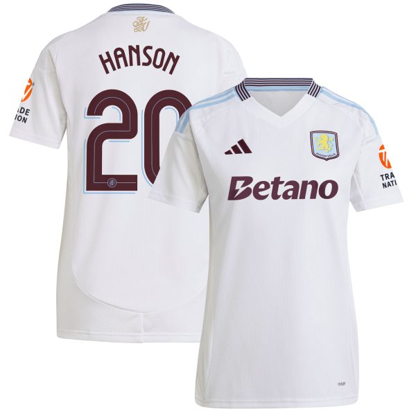 aston villa adidas away shirt 2024-25 – womens with hanson 20 cup printing Collection | Aston Villa Jerseys for True Fans