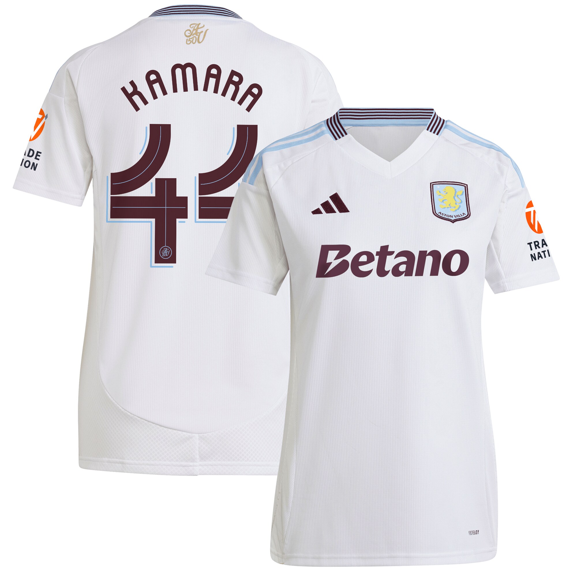 aston villa adidas away shirt 2024-25 – womens with kamara 44 cup printing Collection | Aston Villa Jerseys for True Fans