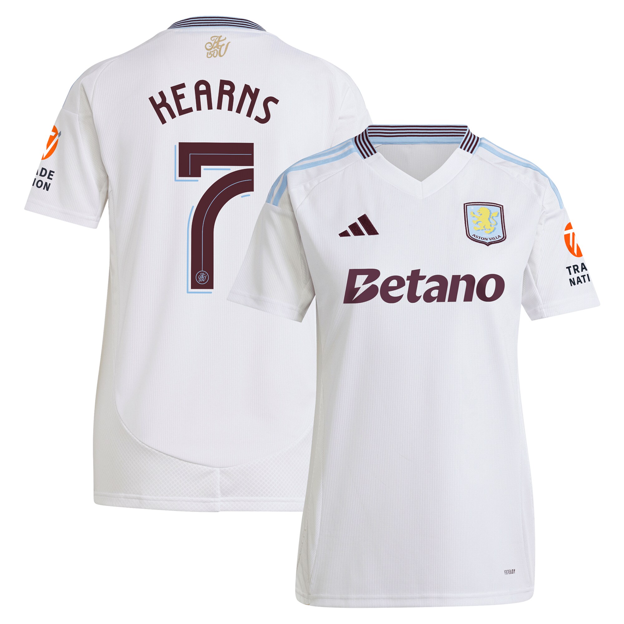 aston villa adidas away shirt 2024-25 – womens with kearns 7 cup printing Collection | Aston Villa Jerseys for True Fans