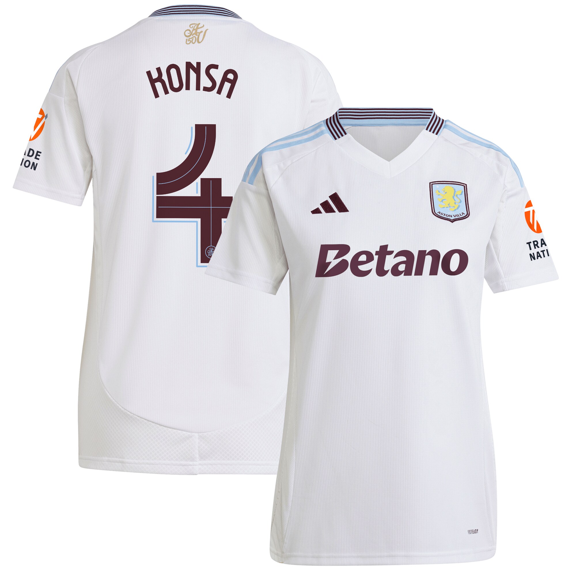 aston villa adidas away shirt 2024-25 – womens with konsa 4 cup printing Collection | Aston Villa Jerseys for True Fans