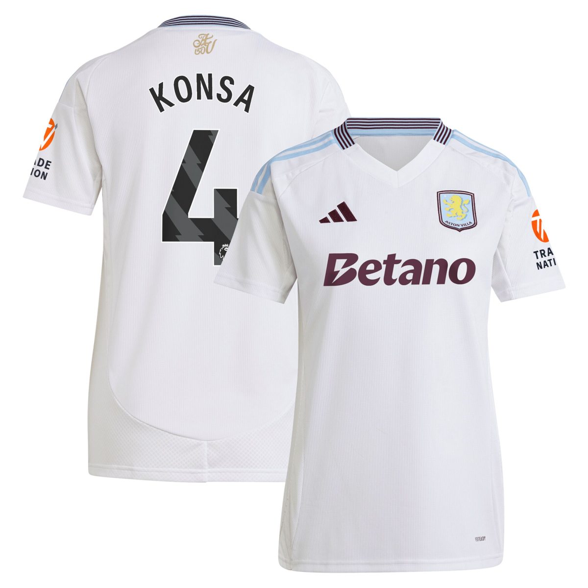 aston villa adidas away shirt 2024-25 – womens with konsa 4 printing Collection | Aston Villa Jerseys for True Fans