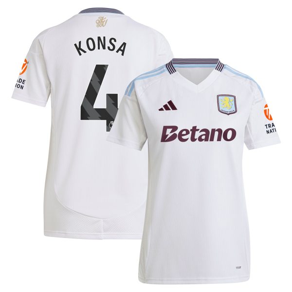 aston villa adidas away shirt 2024-25 – womens with konsa 4 printing Collection | Aston Villa Jerseys for True Fans