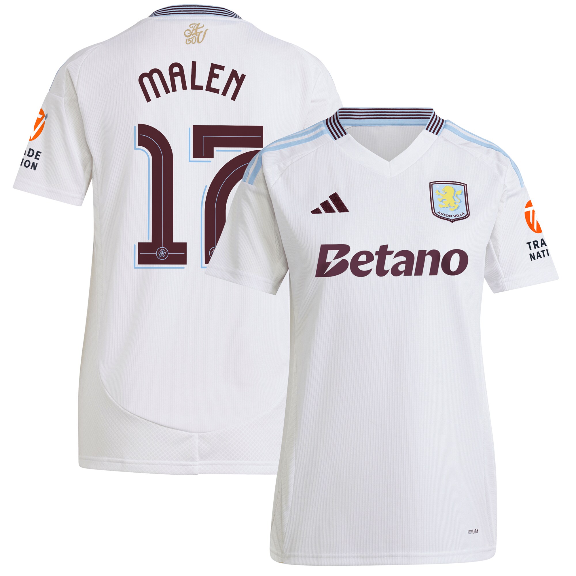 aston villa adidas away shirt 2024-25 – womens with malen 17 cup printing Collection | Aston Villa Jerseys for True Fans