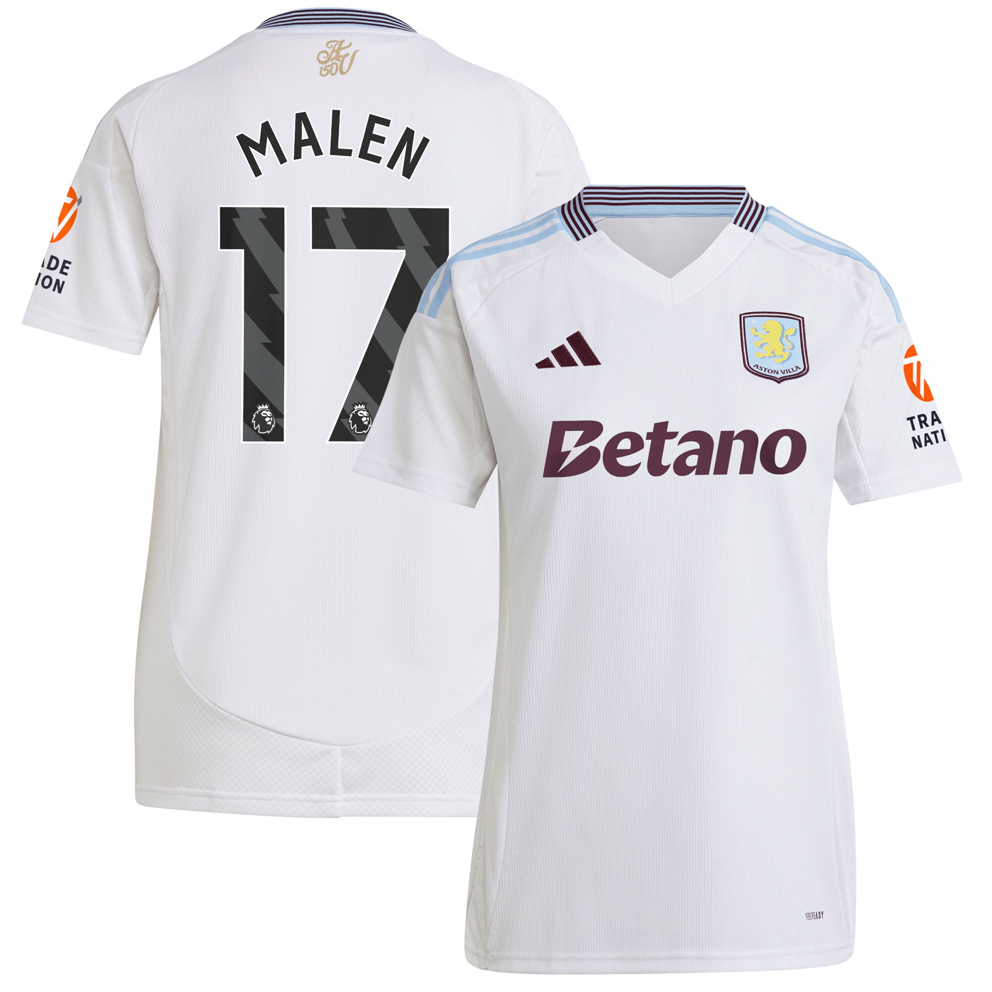 aston villa adidas away shirt 2024-25 – womens with malen 17 printing Collection | Aston Villa Jerseys for True Fans