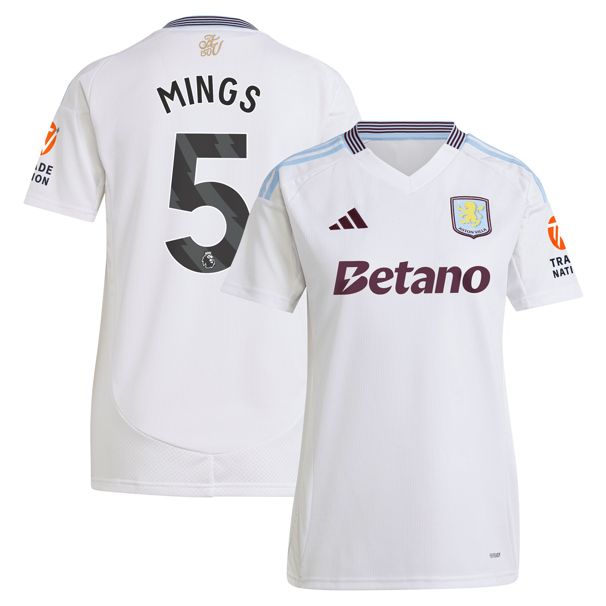 aston villa adidas away shirt 2024-25 – womens with mings 5 printing Collection | Aston Villa Jerseys for True Fans