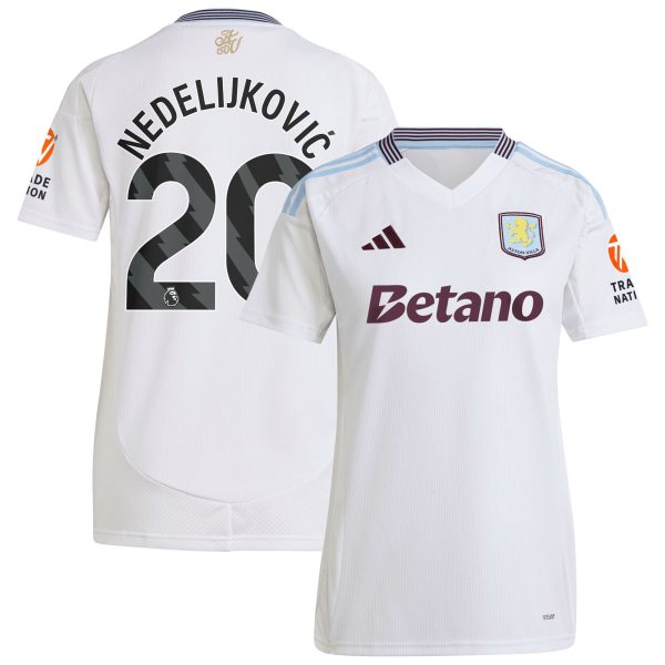 aston villa adidas away shirt 2024-25 – womens with nedeljković 20 printing Collection | Aston Villa Jerseys for True Fans