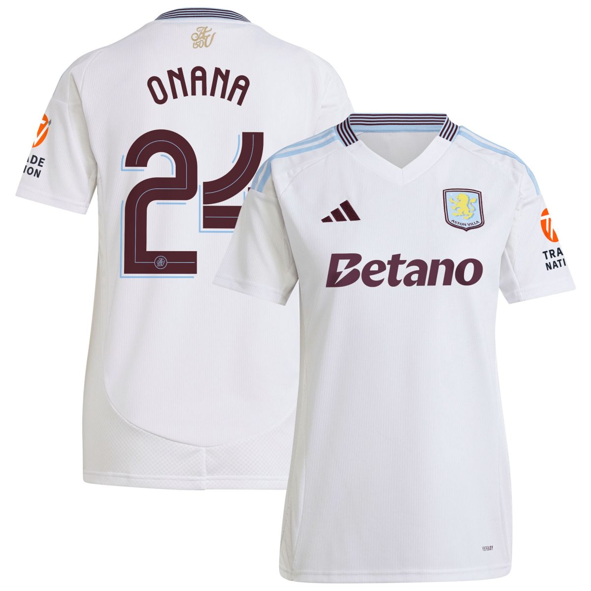 aston villa adidas away shirt 2024-25 – womens with onana 24 cup printing Collection | Aston Villa Jerseys for True Fans