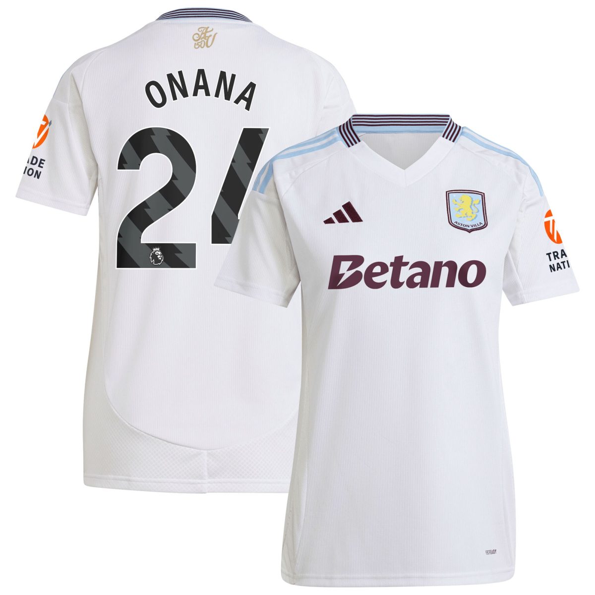 aston villa adidas away shirt 2024-25 – womens with onana 24 printing Collection | Aston Villa Jerseys for True Fans