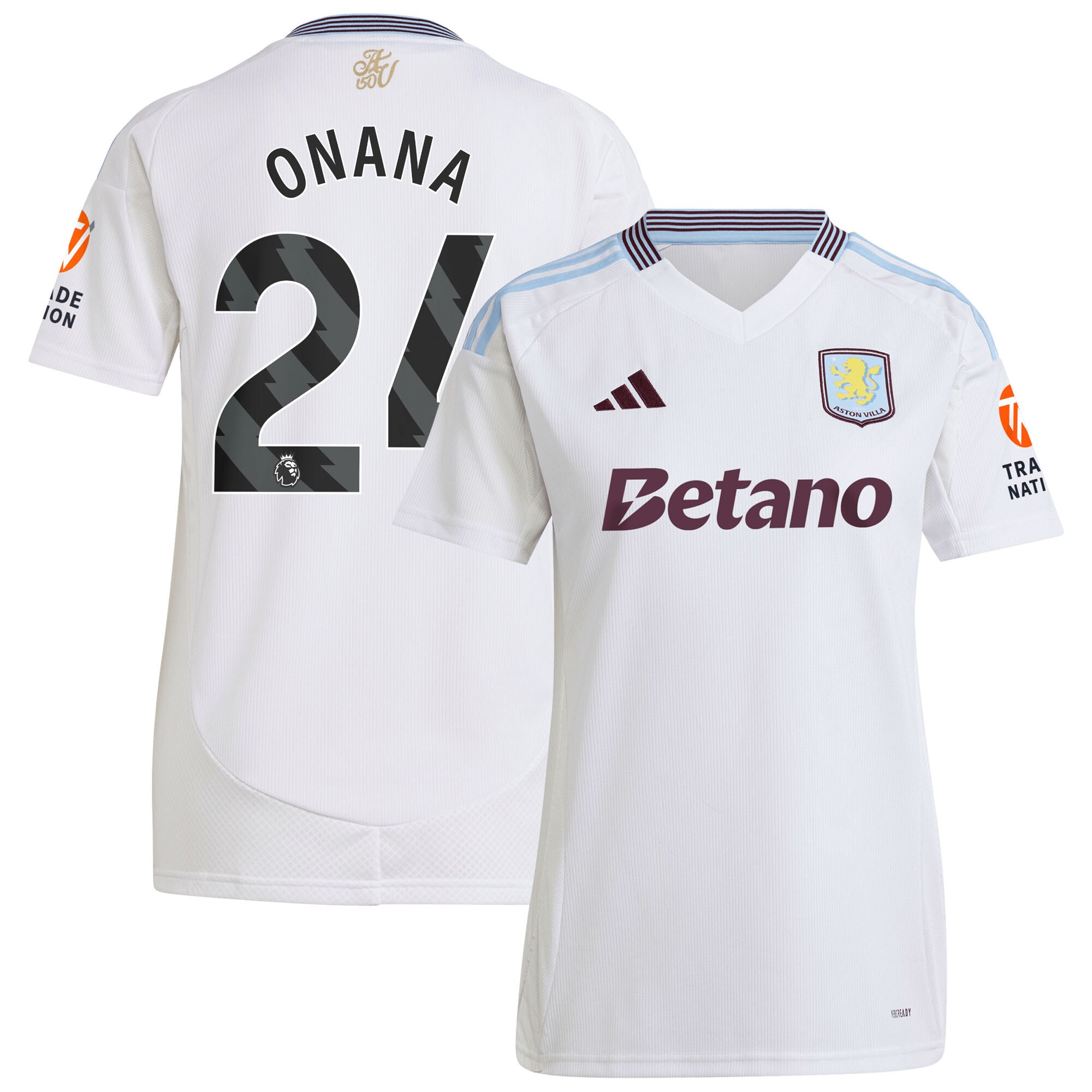 aston villa adidas away shirt 2024-25 – womens with onana 24 printing Collection | Aston Villa Jerseys for True Fans