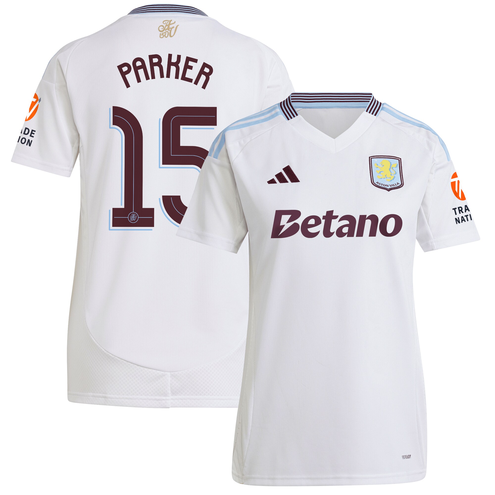aston villa adidas away shirt 2024-25 – womens with parker 15 cup printing Collection | Aston Villa Jerseys for True Fans