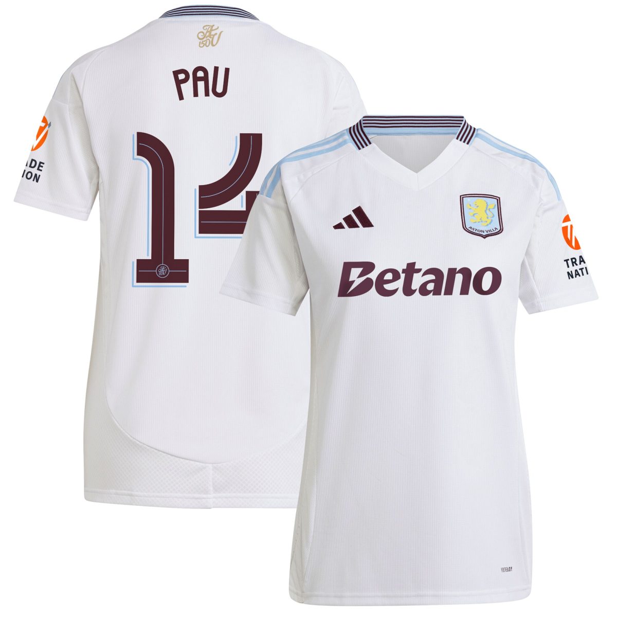 aston villa adidas away shirt 2024-25 – womens with pau 14 cup printing Collection | Aston Villa Jerseys for True Fans