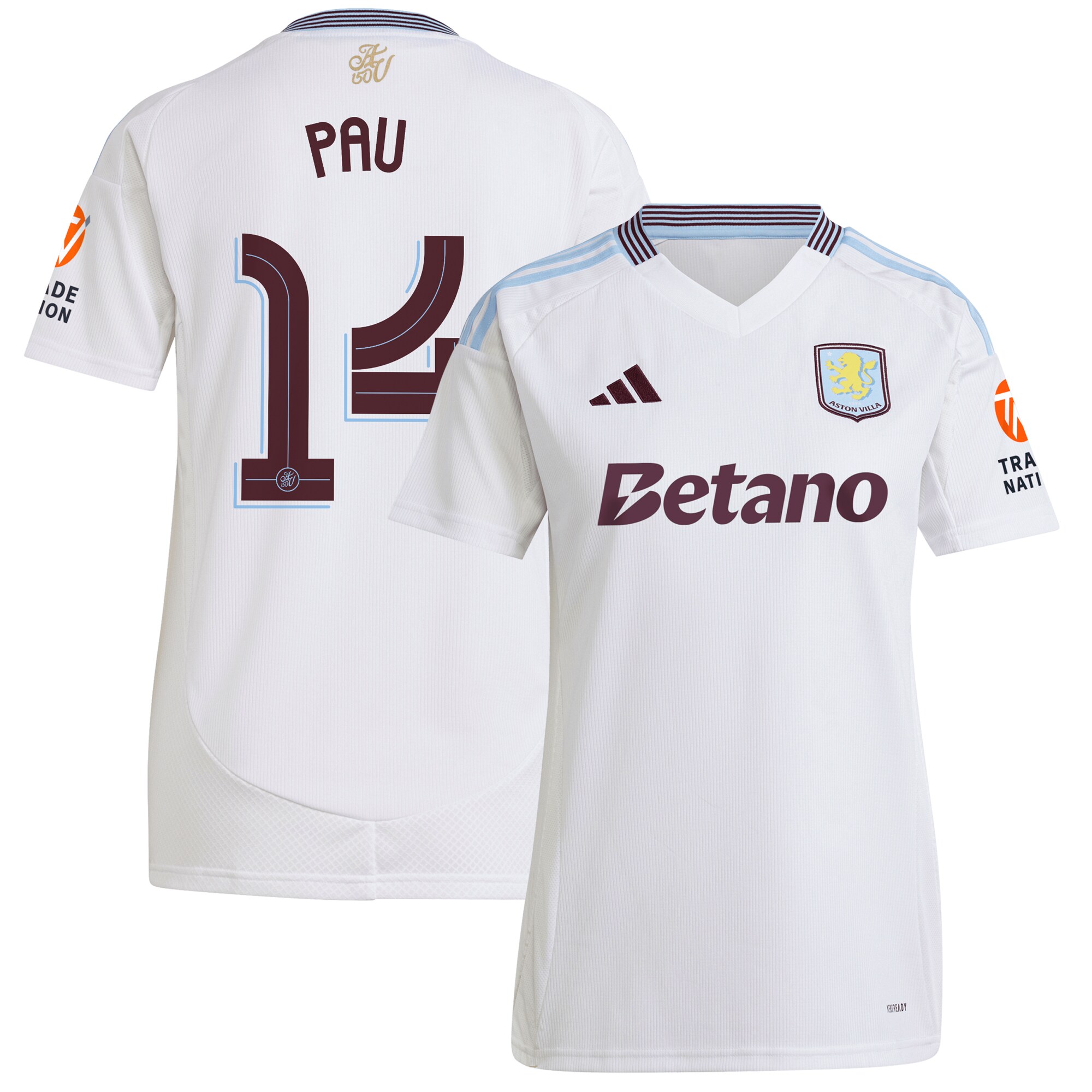 aston villa adidas away shirt 2024-25 – womens with pau 14 cup printing Collection | Aston Villa Jerseys for True Fans