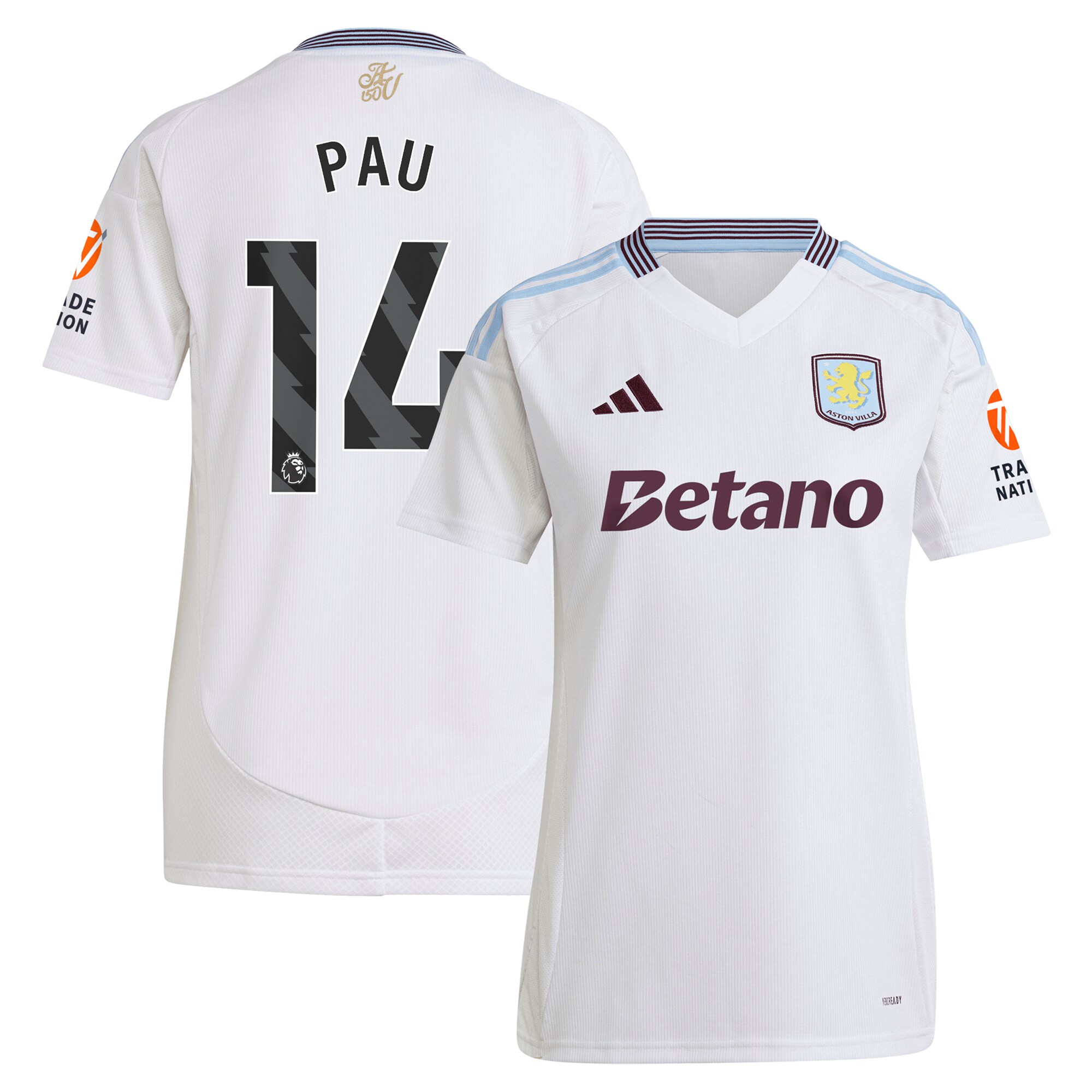 aston villa adidas away shirt 2024-25 – womens with pau 14 printing Collection | Aston Villa Jerseys for True Fans