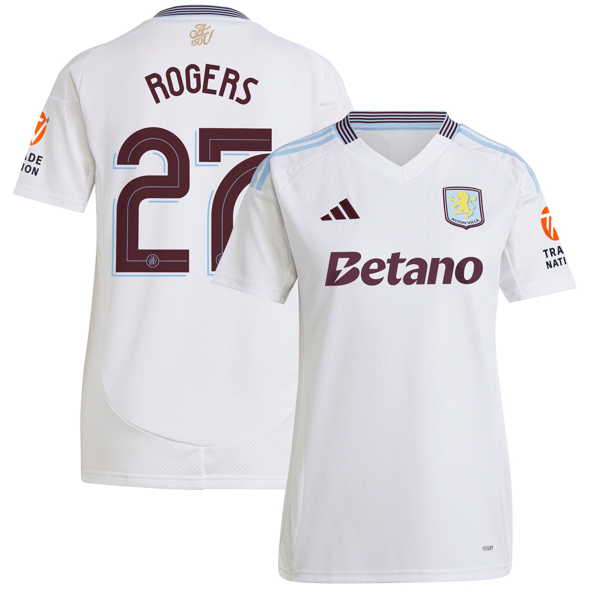 aston villa adidas away shirt 2024-25 – womens with rogers 27 cup printing Collection | Aston Villa Jerseys for True Fans
