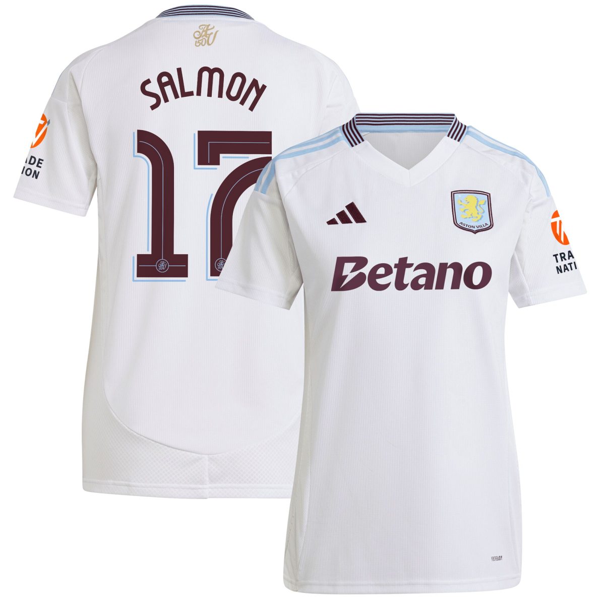 aston villa adidas away shirt 2024-25 – womens with salmon 17 cup printing Collection | Aston Villa Jerseys for True Fans