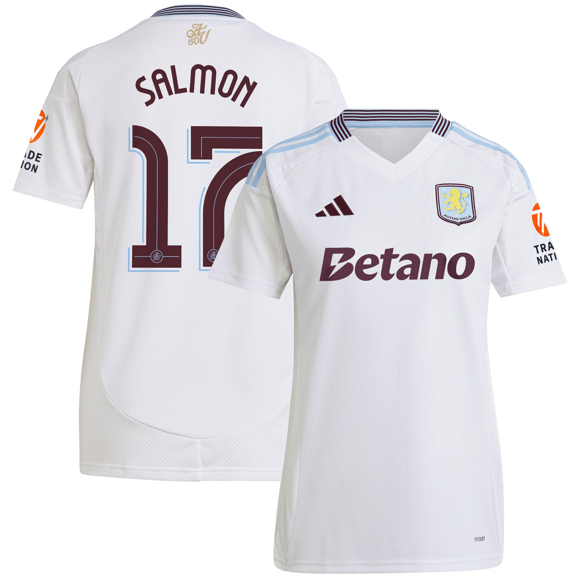 aston villa adidas away shirt 2024-25 – womens with salmon 17 cup printing Collection | Aston Villa Jerseys for True Fans
