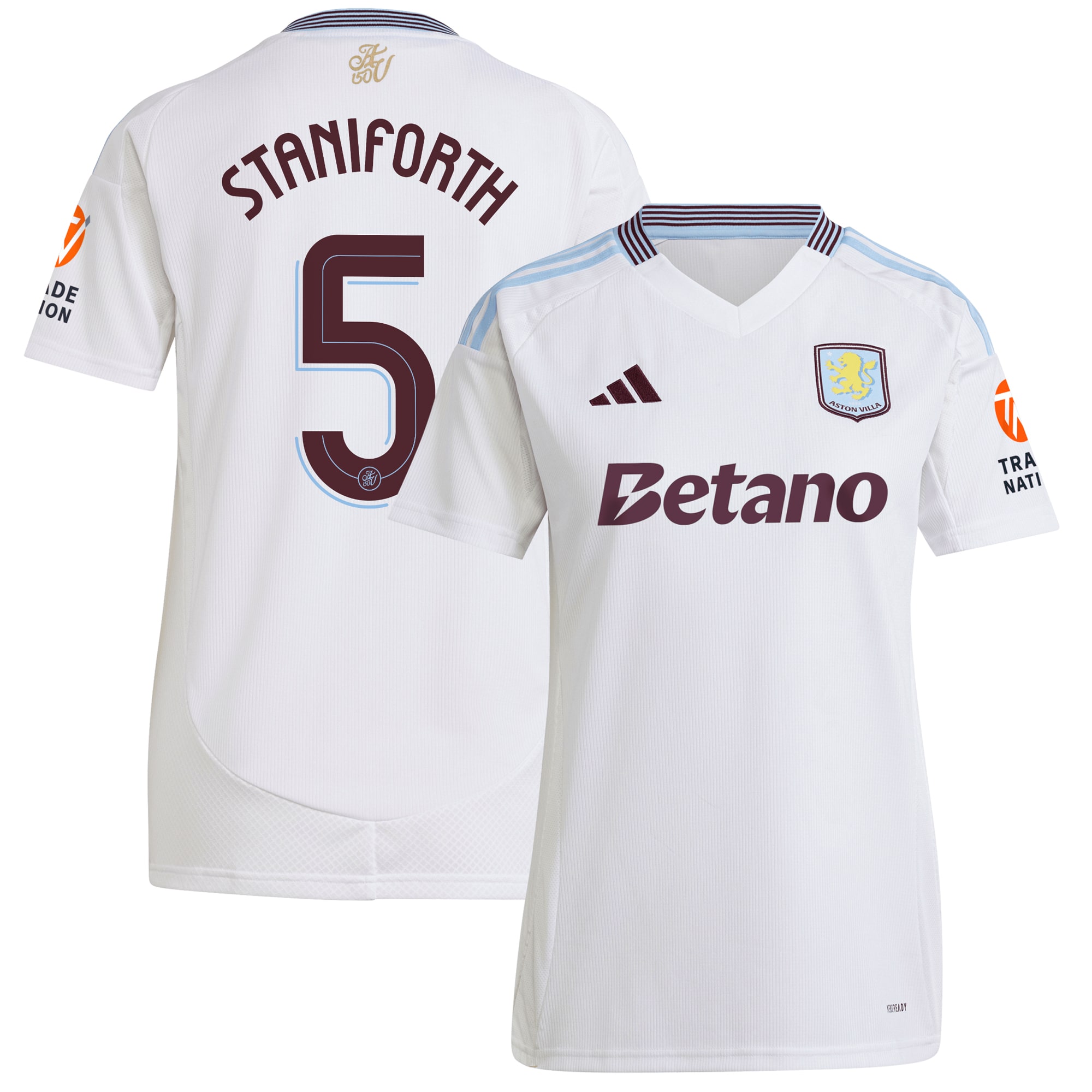 aston villa adidas away shirt 2024-25 – womens with staniforth 5 cup printing Collection | Aston Villa Jerseys for True Fans