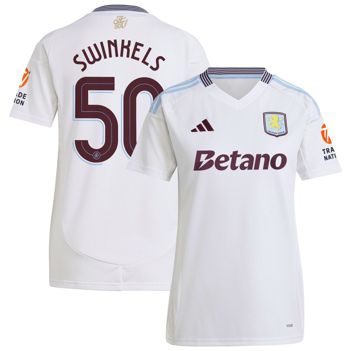 aston villa adidas away shirt 2024-25 – womens with swinkels 50 cup printing Collection | Aston Villa Jerseys for True Fans