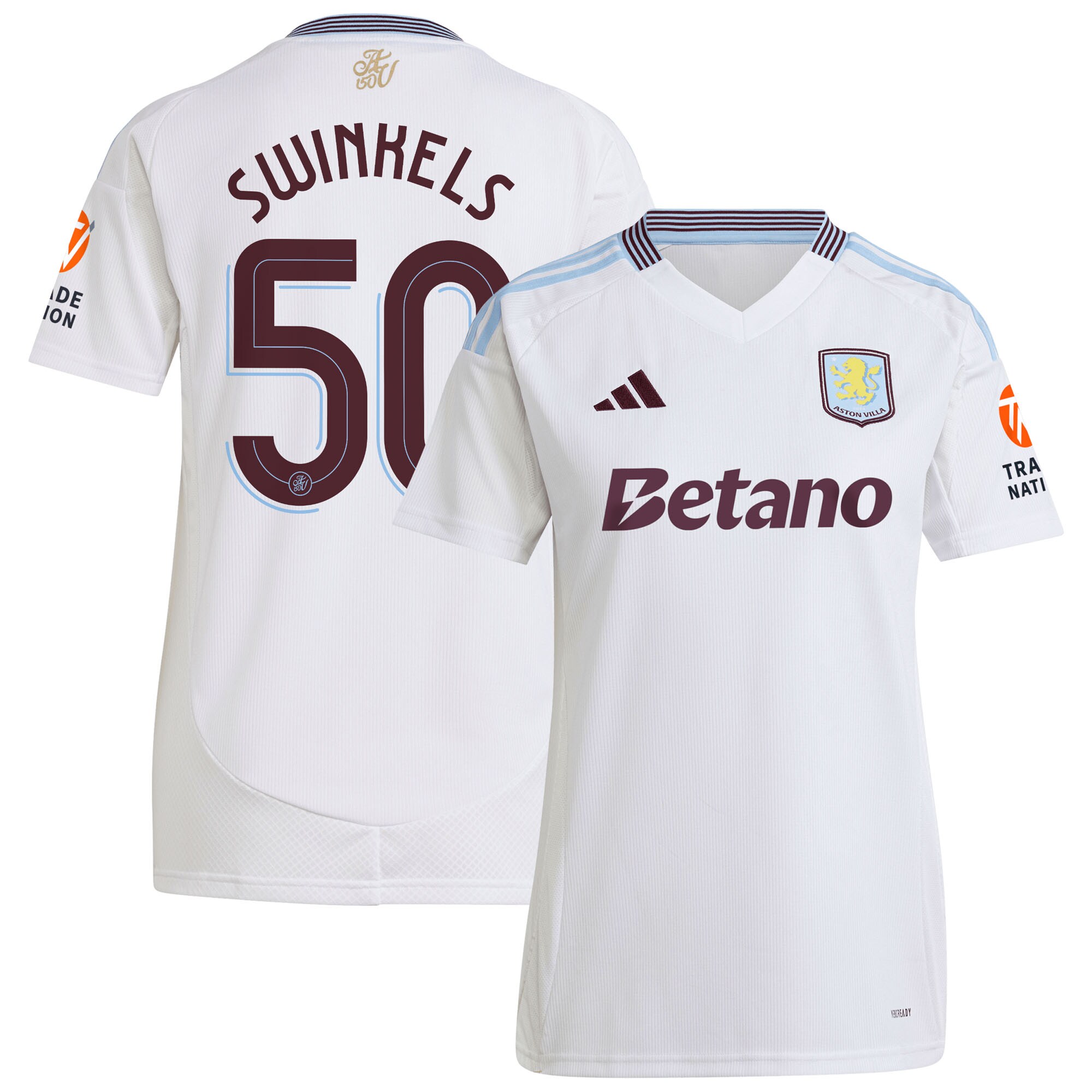 aston villa adidas away shirt 2024-25 – womens with swinkels 50 cup printing Collection | Aston Villa Jerseys for True Fans