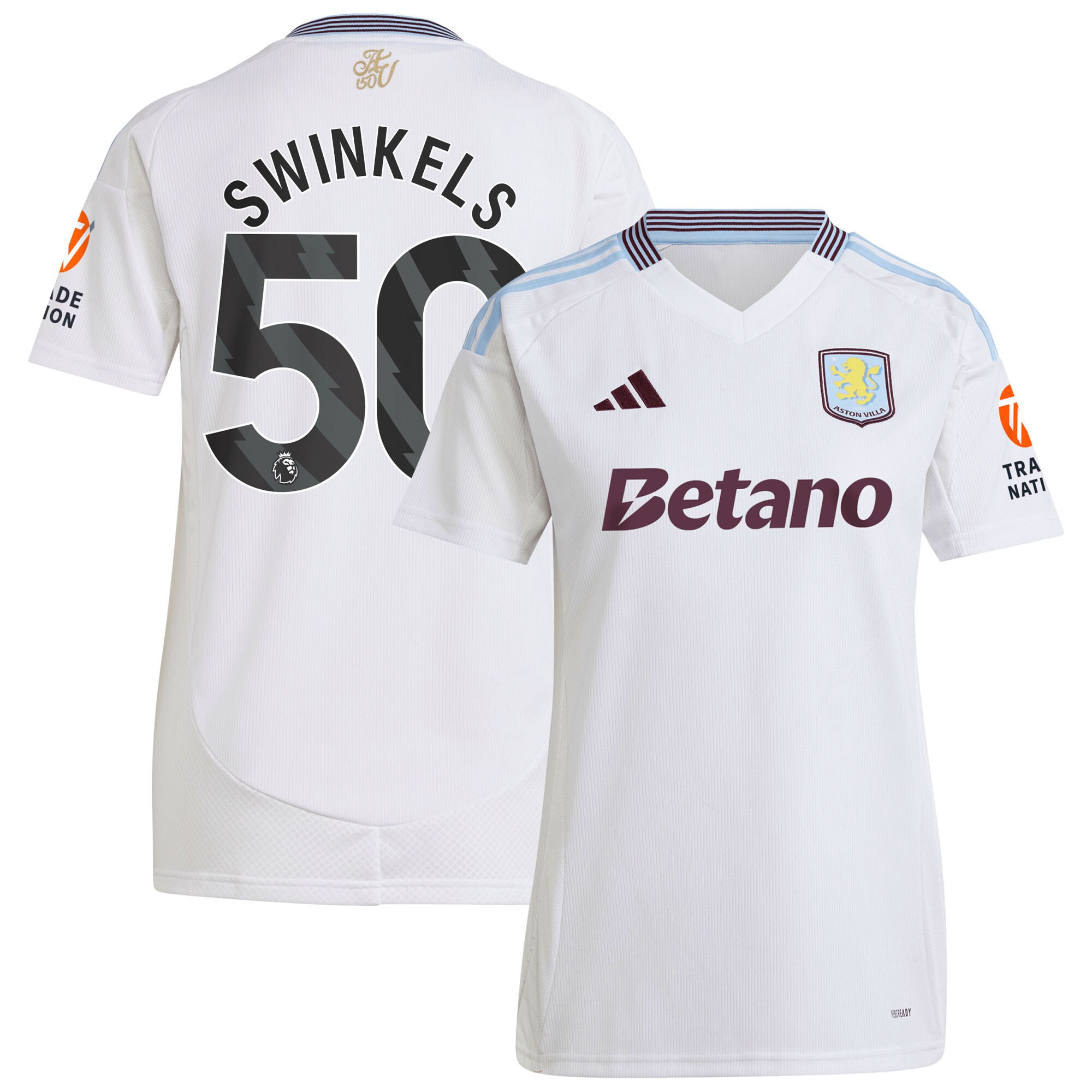 aston villa adidas away shirt 2024-25 – womens with swinkels 50 printing Collection | Aston Villa Jerseys for True Fans