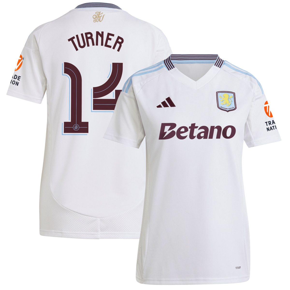 aston villa adidas away shirt 2024-25 – womens with turner 14 cup printing Collection | Aston Villa Jerseys for True Fans