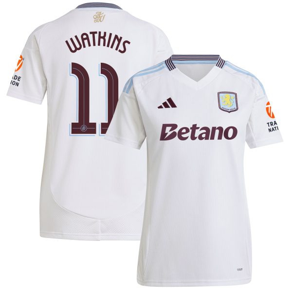 aston villa adidas away shirt 2024-25 – womens with watkins 11 cup printing Collection | Aston Villa Jerseys for True Fans