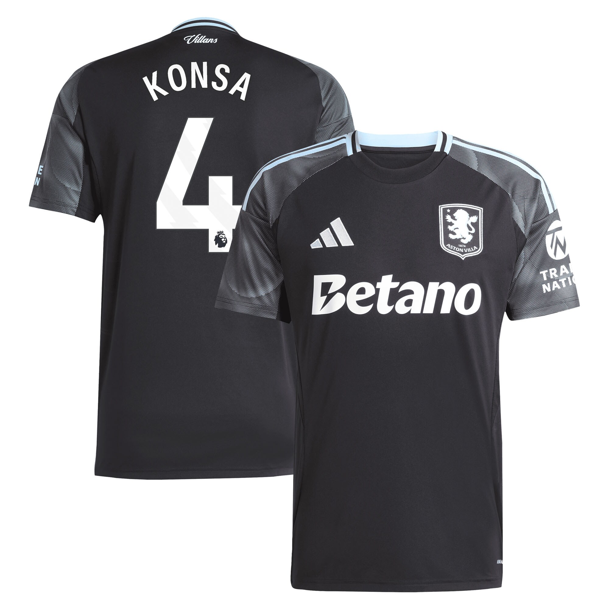 aston villa adidas away shirt 2025-26 with konsa 4 printing Collection | Aston Villa Jerseys for True Fans