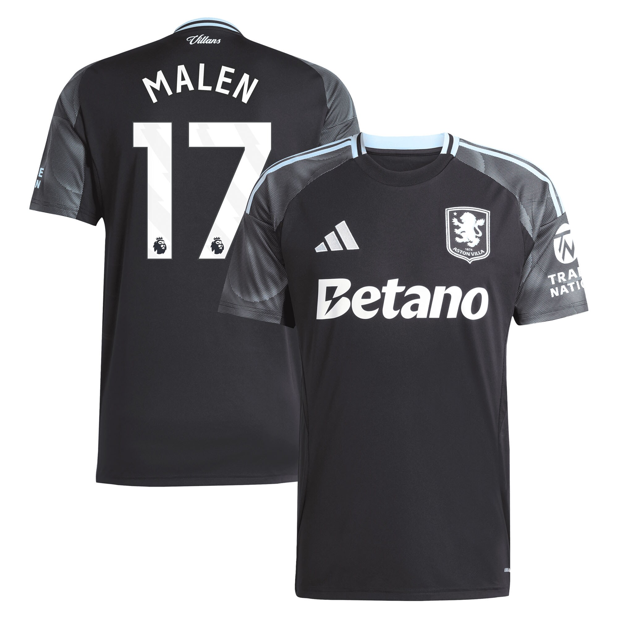 aston villa adidas away shirt 2025-26 with malen 17 printing Collection | Aston Villa Jerseys for True Fans